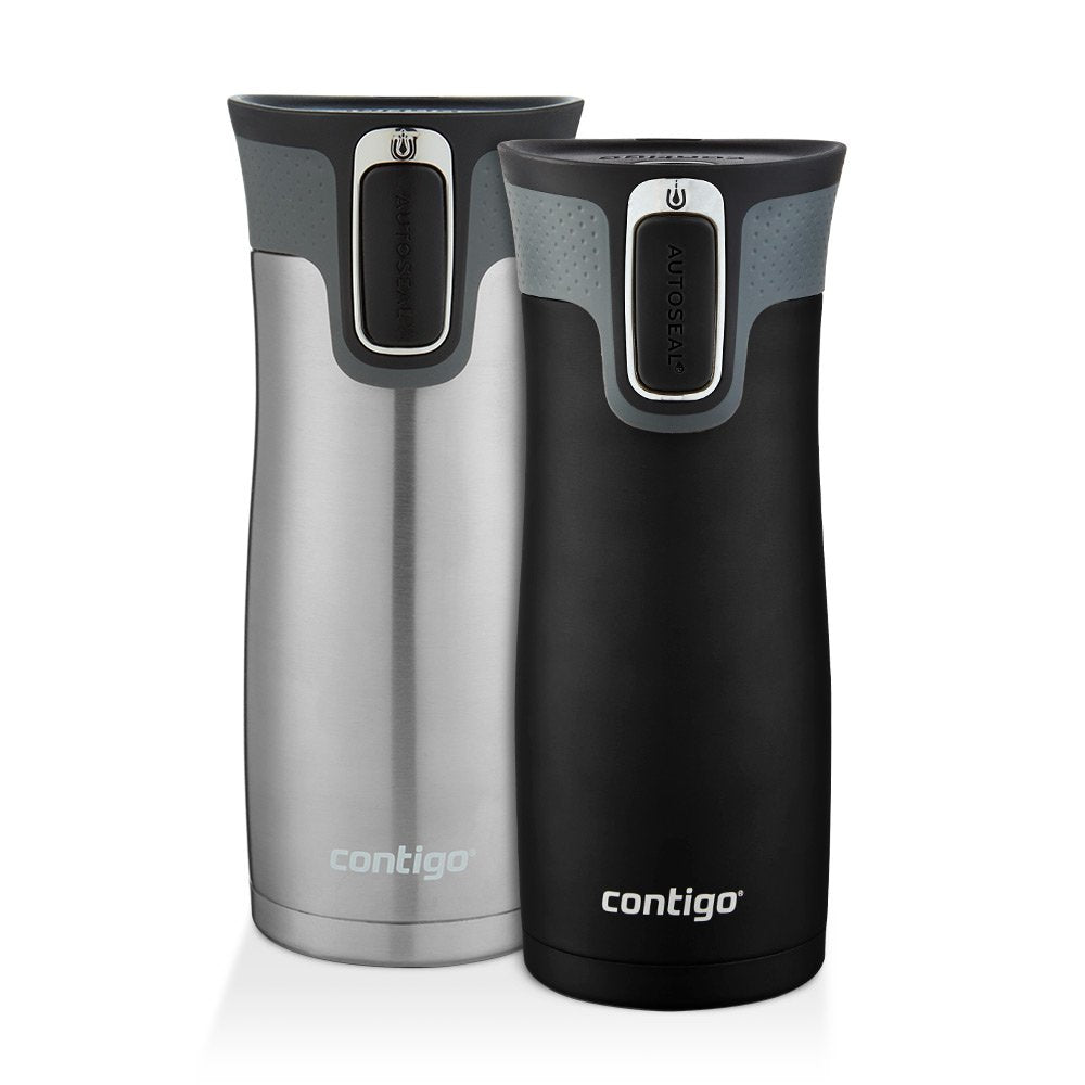 Contigo AUTOSEAL West Loop Vacuum-Insulated Stainless Steel Travel Mug with Easy-Clean Lid, 20 oz, 2-Pack