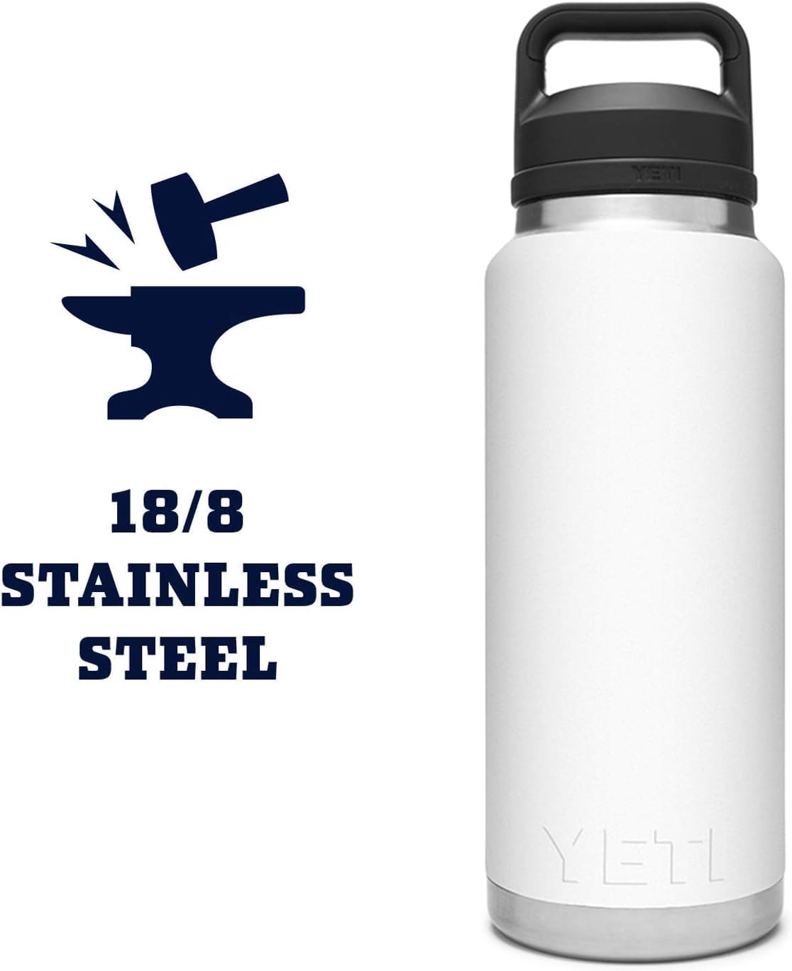 YETI Rambler 36 oz Bottle, Vacuum Insulated, Leakproof, Stainless Steel with Chug Cap