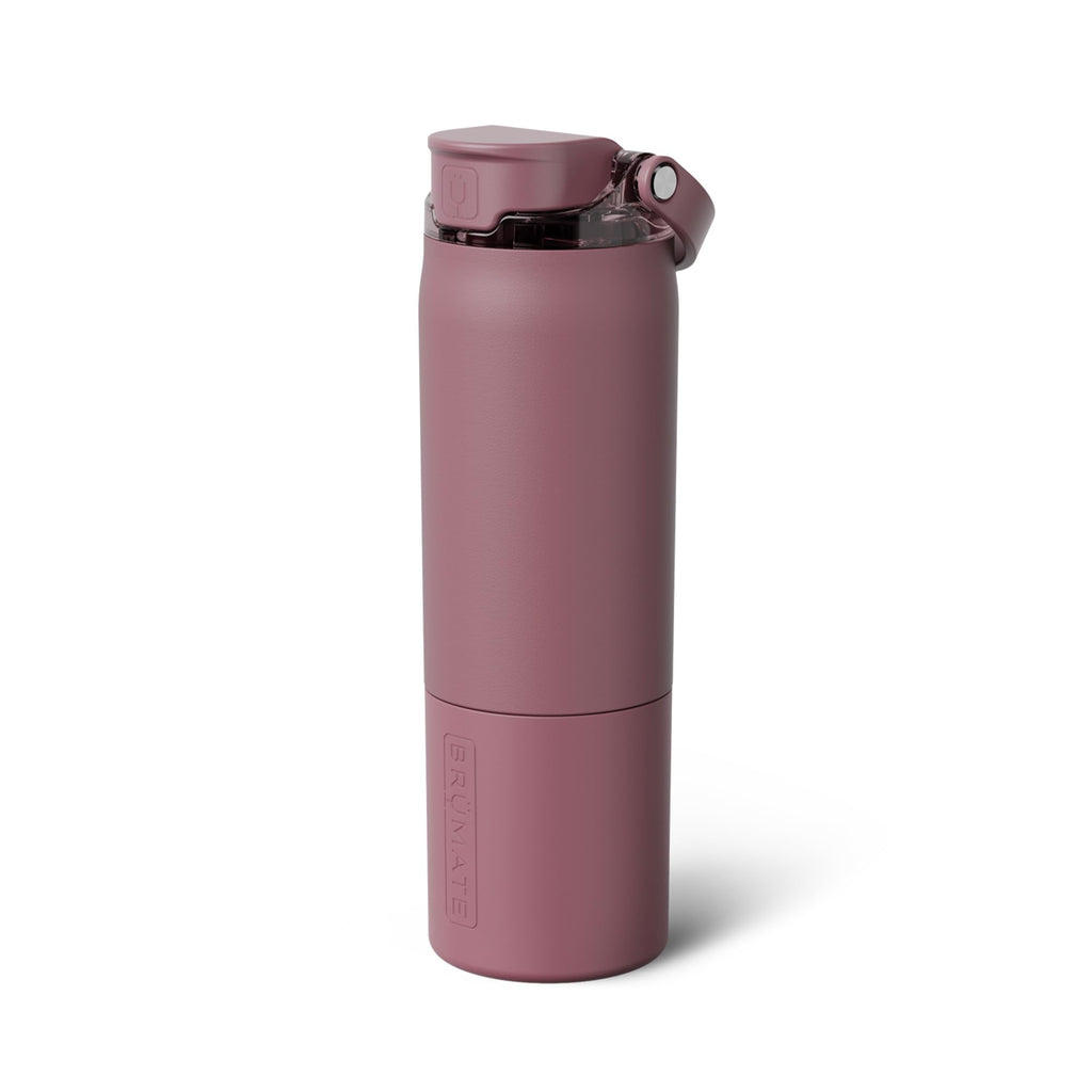 BrüMate Rise 35oz Water Bottle With Covered Silicone Straw | 100% Leakproof Insulated Water Bottle | Soft Sip Silicone Spout | Made of Stainless Steel | 35oz (Rose Taupe)