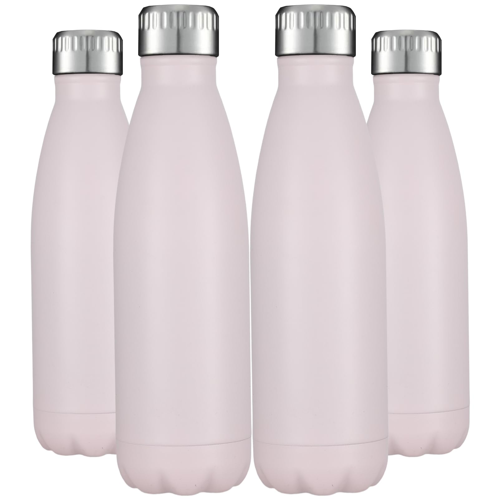 HASLE OUTFITTERS 17oz Stainless Steel Water Bottles Bulk, Vacuum Insulated Water Bottles Double Walled Powder Coated Reusable Metal Sports Water Bottles Keep Drinks Hot and Cold, White, 8Packs