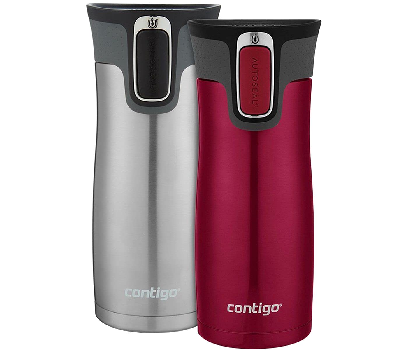 Contigo AUTOSEAL West Loop Vacuum-Insulated Stainless Steel Travel Mug with Easy-Clean Lid, 20 oz, 2-Pack