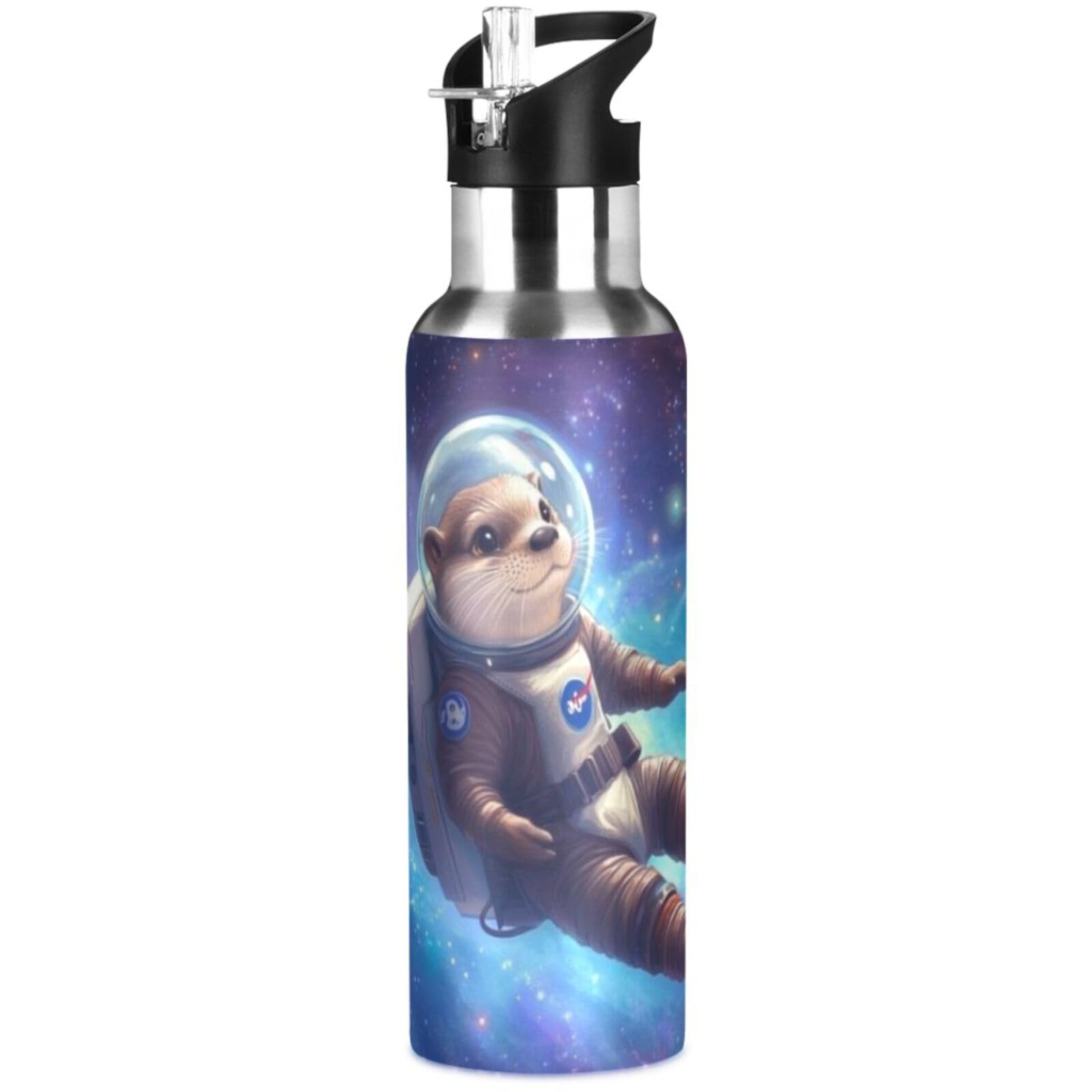 Ski Water Bottle Kids Insulated Sports Vacuum Stainless Steel Mug with Straw Lid & Handle 20 oz