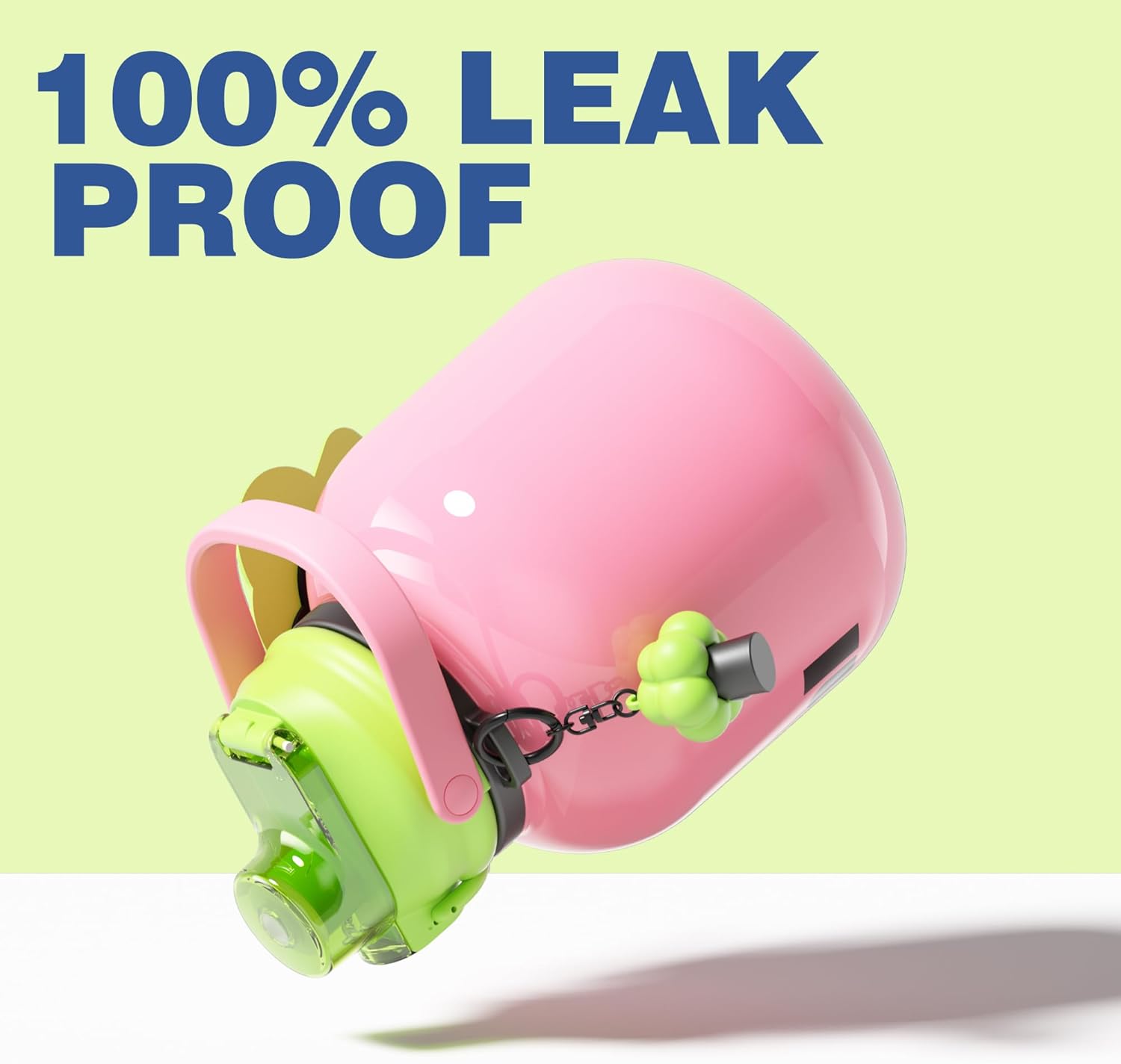 60 oz Big Water Bottle with Straw and Carry Handle, Pink Wide Mouth Vacuum Insulated Stainless Steel Bottles Easy Carry Tumbler for Women