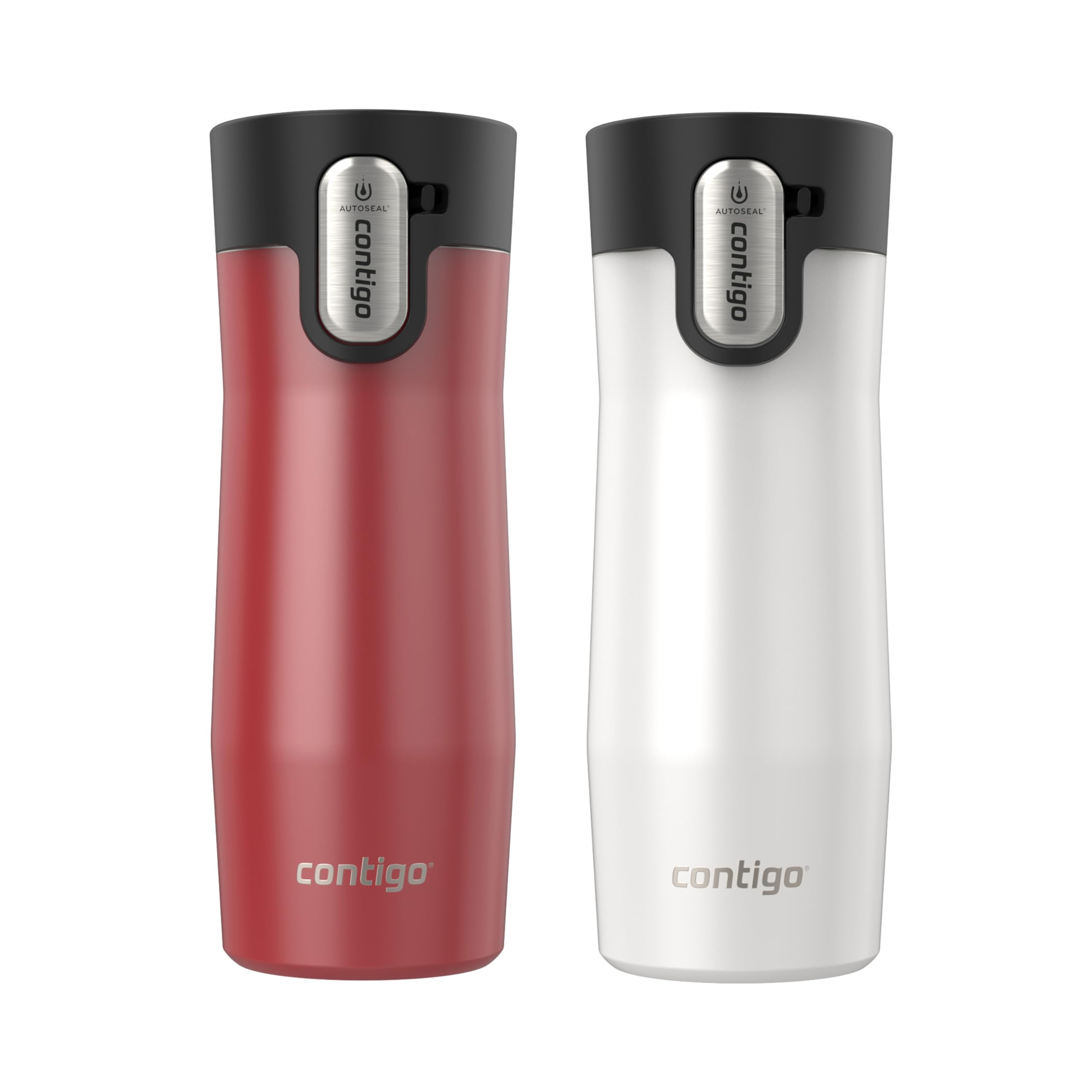 Contigo AUTOSEAL West Loop Vacuum-Insulated Stainless Steel Travel Mug with Easy-Clean Lid, 20 oz, 2-Pack