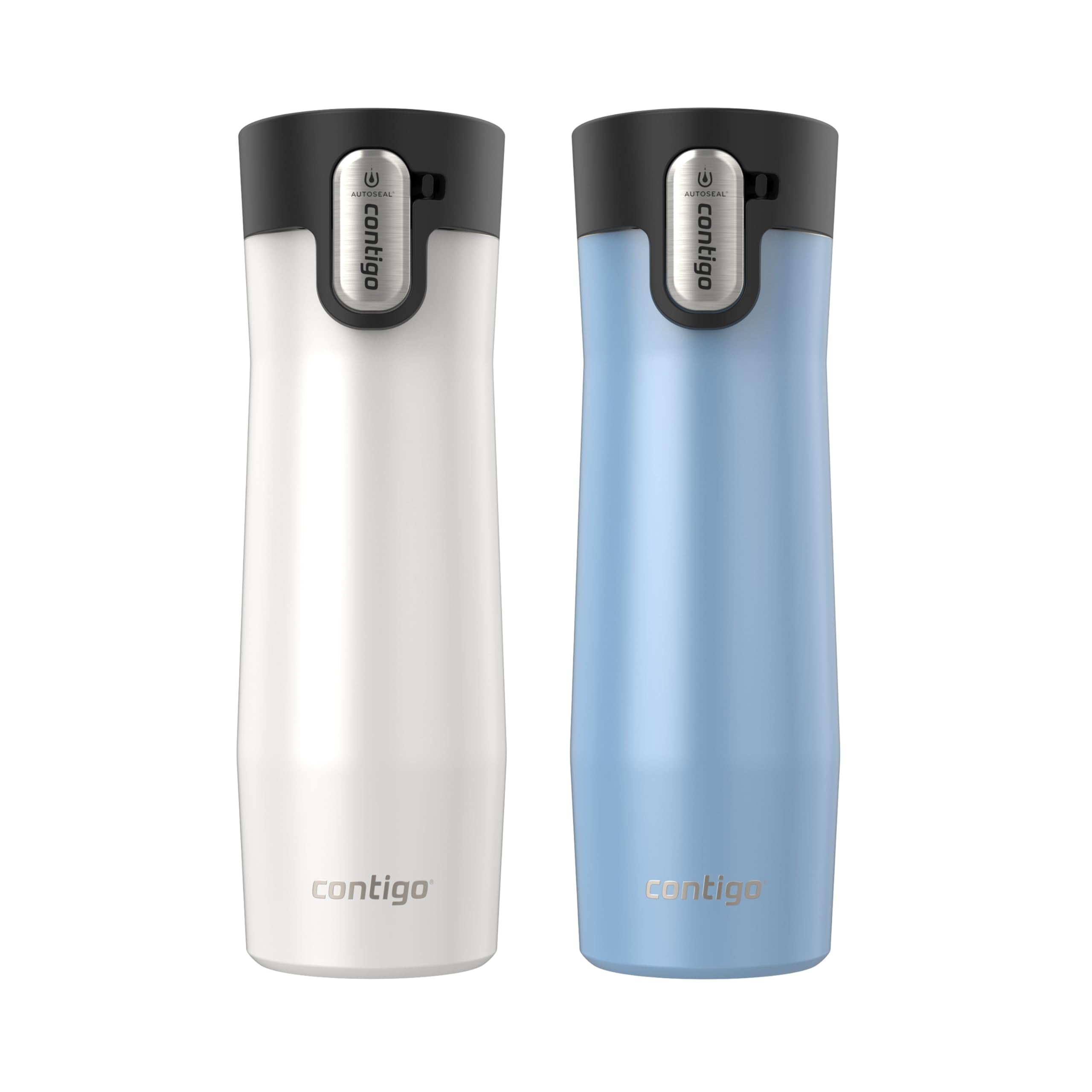Contigo AUTOSEAL West Loop Vacuum-Insulated Stainless Steel Travel Mug with Easy-Clean Lid, 20 oz, 2-Pack