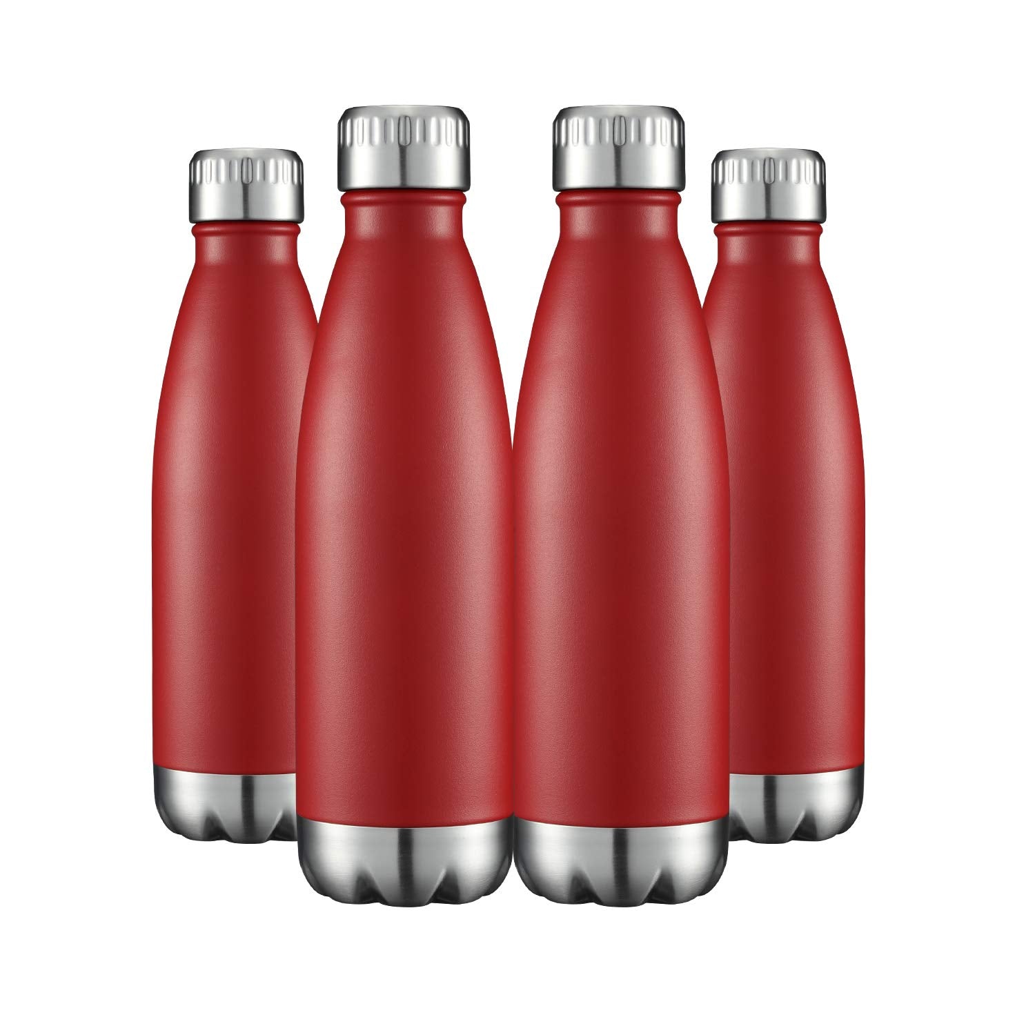 HASLE OUTFITTERS 17oz Stainless Steel Water Bottles Bulk, Vacuum Insulated Water Bottles Double Walled Powder Coated Reusable Metal Sports Water Bottles Keep Drinks Hot and Cold, White, 8Packs