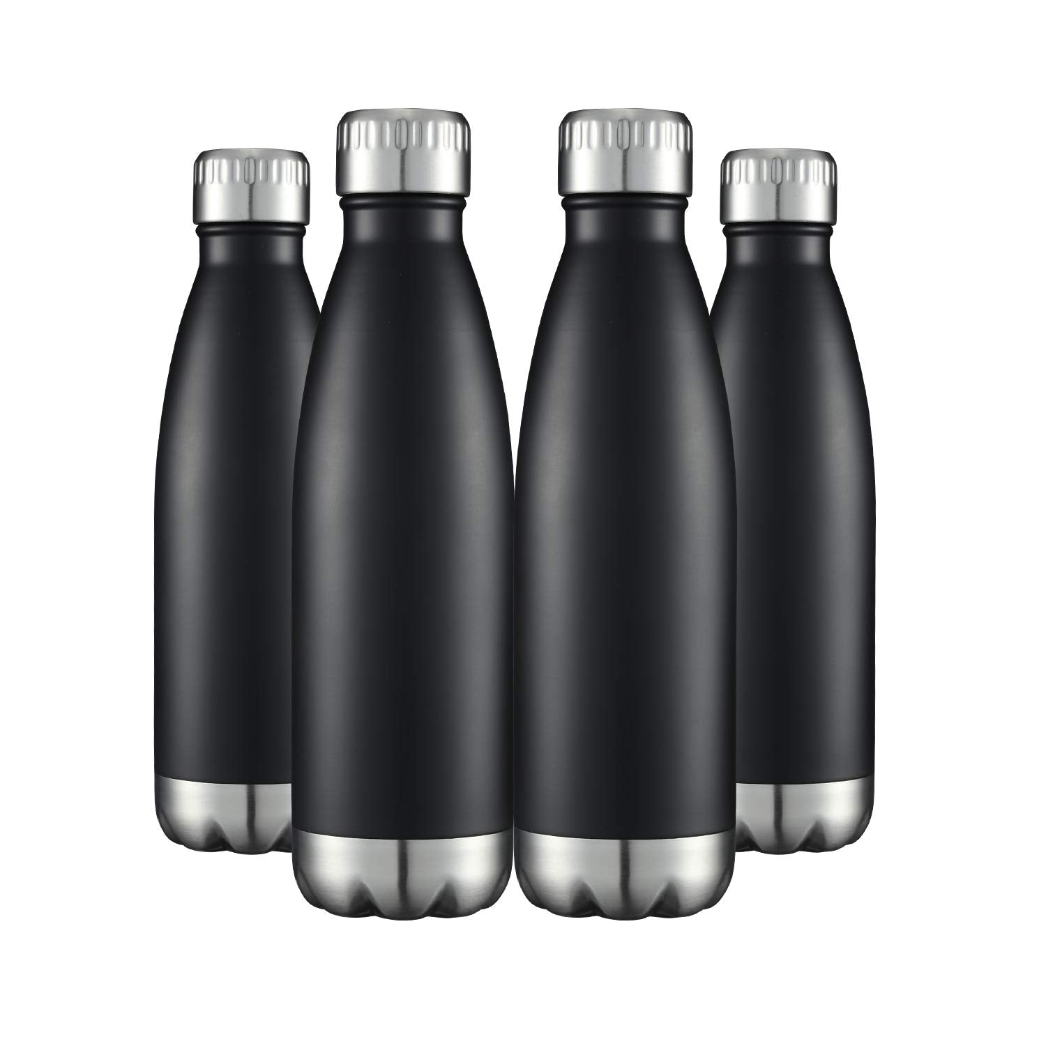 HASLE OUTFITTERS 17oz Stainless Steel Water Bottles Bulk, Vacuum Insulated Water Bottles Double Walled Powder Coated Reusable Metal Sports Water Bottles Keep Drinks Hot and Cold, White, 8Packs