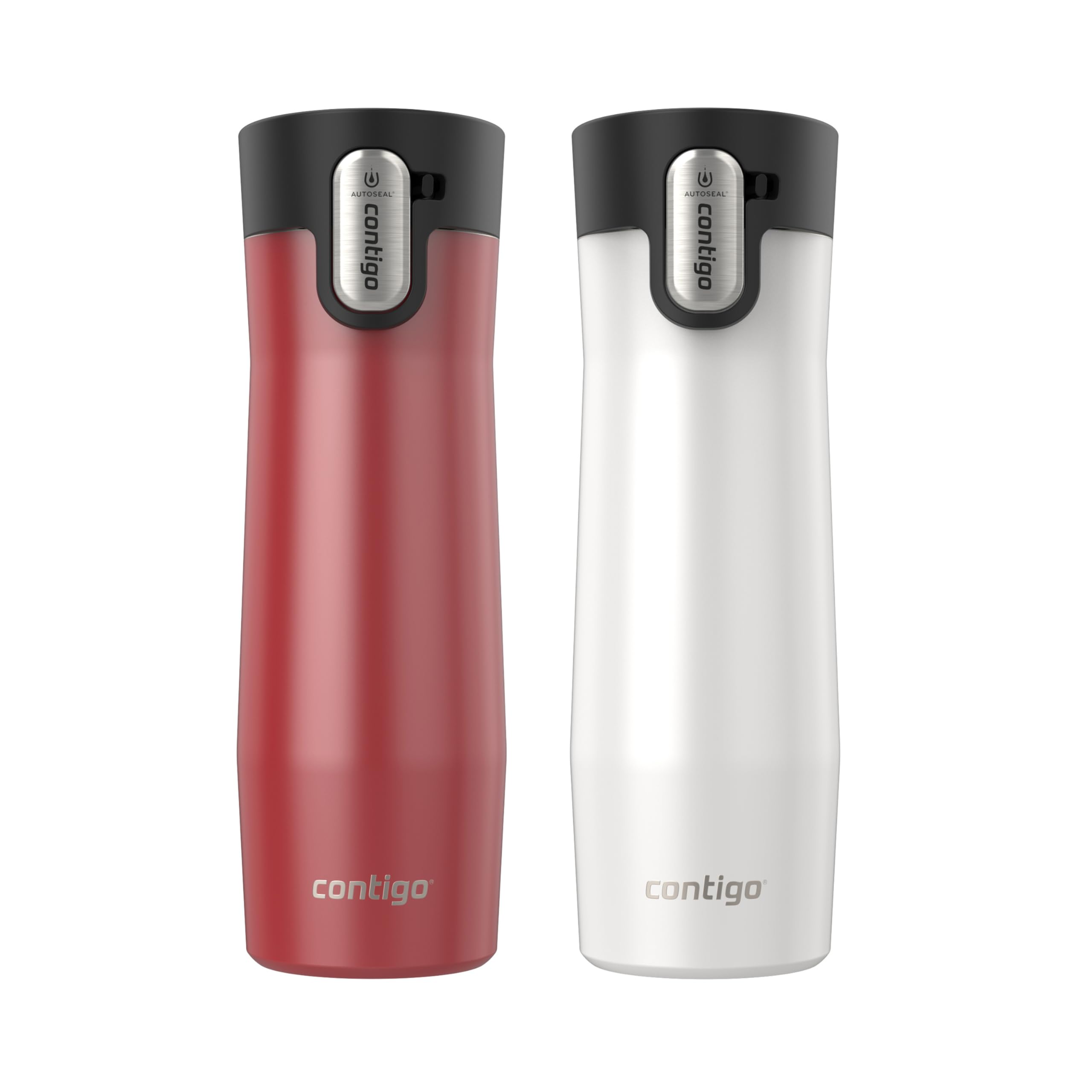 Contigo AUTOSEAL West Loop Vacuum-Insulated Stainless Steel Travel Mug with Easy-Clean Lid, 20 oz, 2-Pack