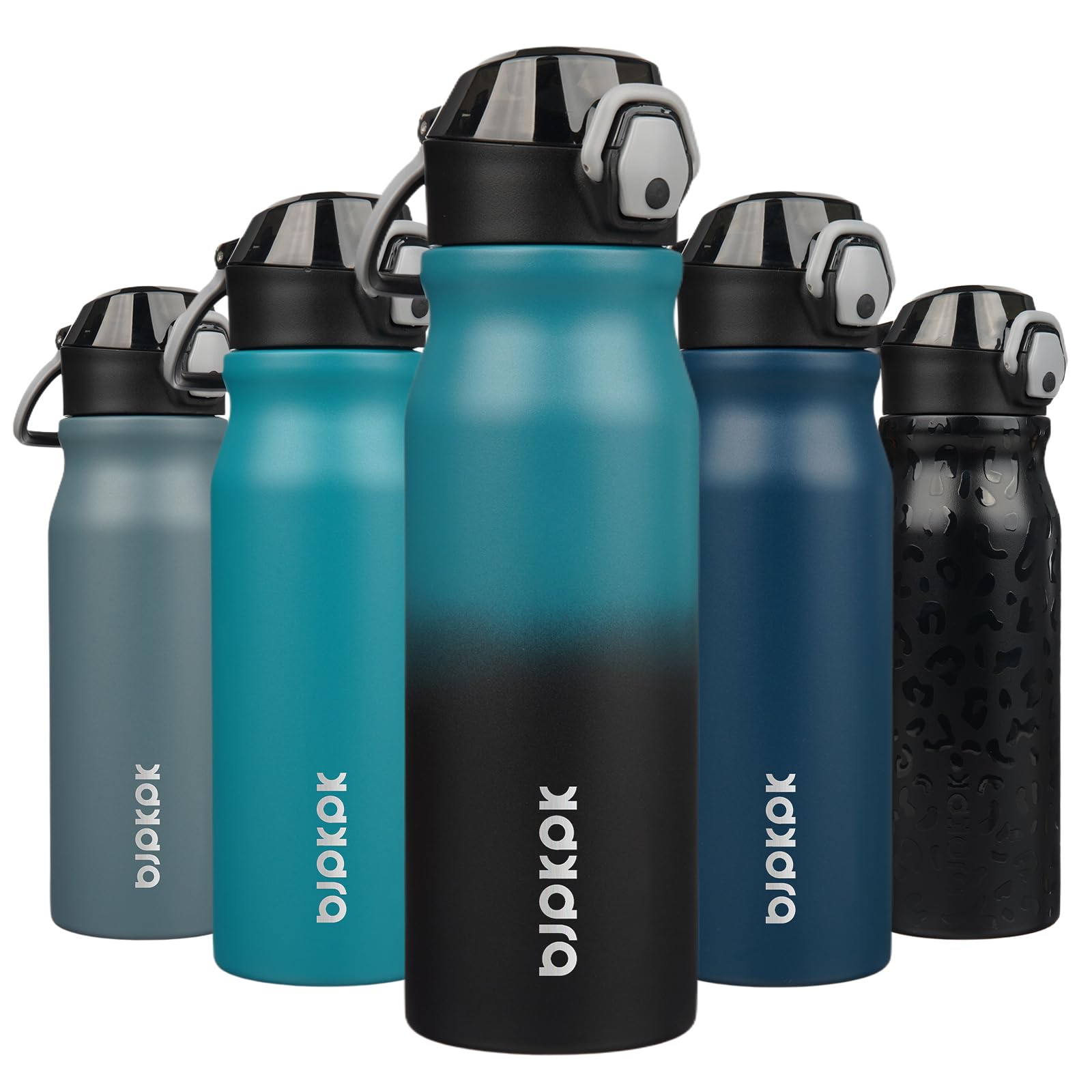 BJPKPK Stainless Steel Insulated Water Bottle with Straw Lid 14oz Reusable Metal Thermal Flask Bottles Keep Cold and Hot,Light Pink