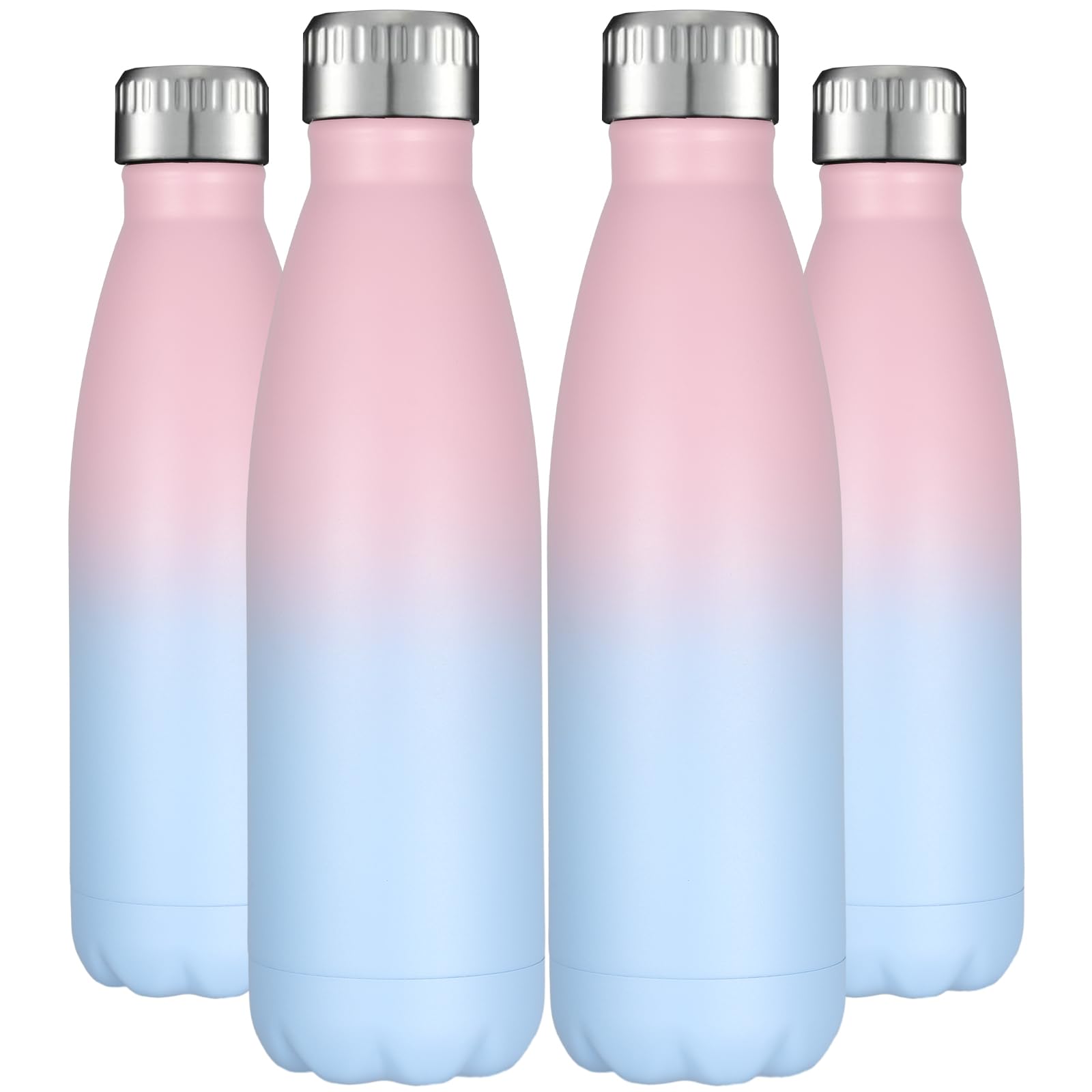 HASLE OUTFITTERS 17oz Stainless Steel Water Bottles Bulk, Vacuum Insulated Water Bottles Double Walled Powder Coated Reusable Metal Sports Water Bottles Keep Drinks Hot and Cold, White, 8Packs