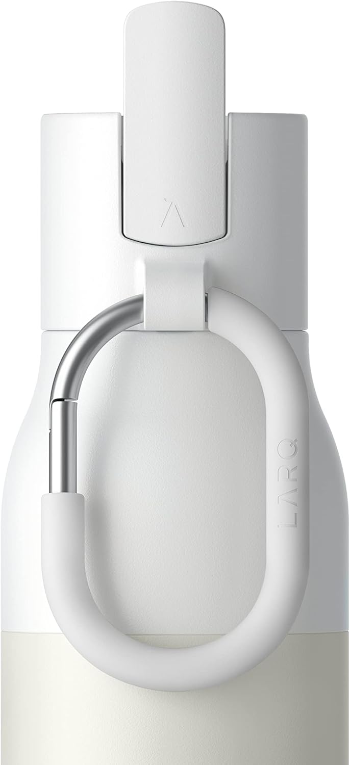LARQ Bottle Filtered - Insulated Stainless Steel Water Bottle BPA Free with Nano Zero Technology and Long-Lasting Filters, Granite White, 25oz
