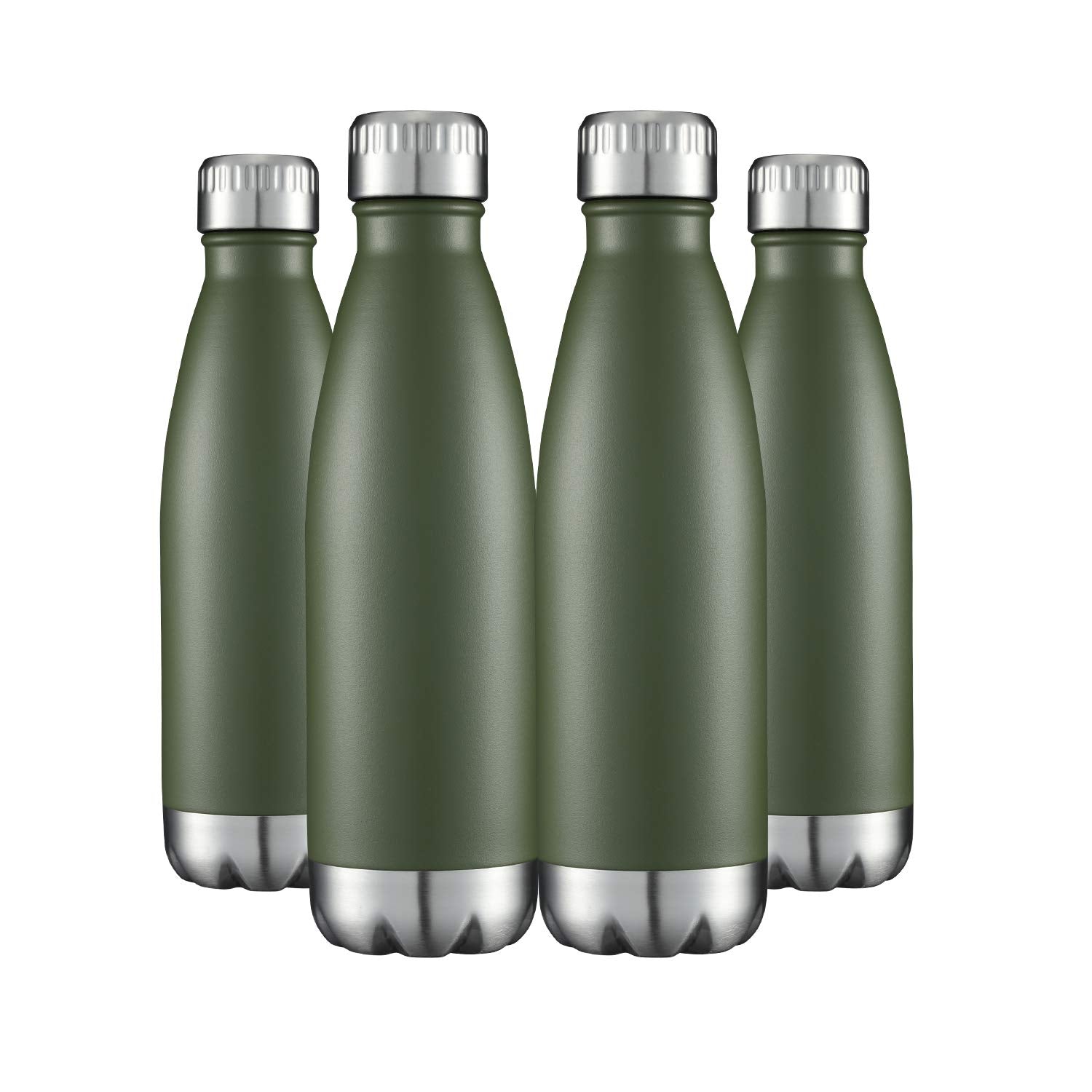 HASLE OUTFITTERS 17oz Stainless Steel Water Bottles Bulk, Vacuum Insulated Water Bottles Double Walled Powder Coated Reusable Metal Sports Water Bottles Keep Drinks Hot and Cold, White, 8Packs