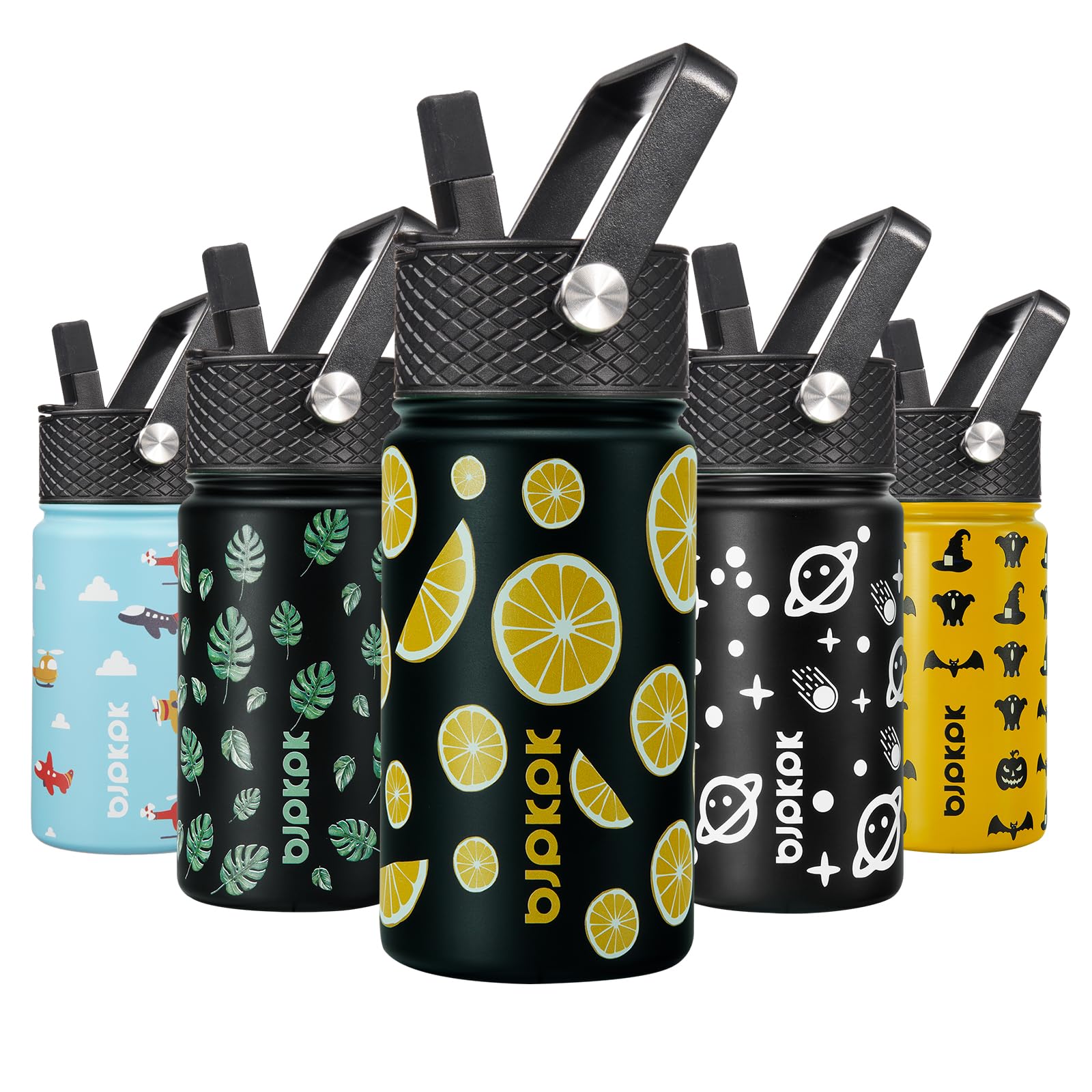 BJPKPK Insulated Water Bottle with Straw Lid, 15 oz Stainless Steel Metal Water Bottles, Reusable Leak Proof BPA Free Thermo, Flask, Cups - Lavender