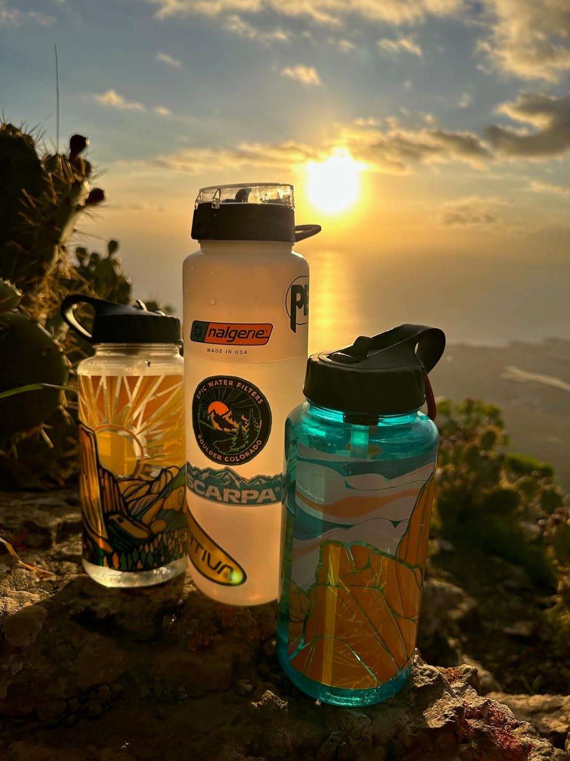 Epic Water Filters Nalgene OG Water Bottle with Filter, USA Made, BPA Free, Removes 99.99% Tap Water Contaminants, Forever Chemicals, White LDPE, 48 oz