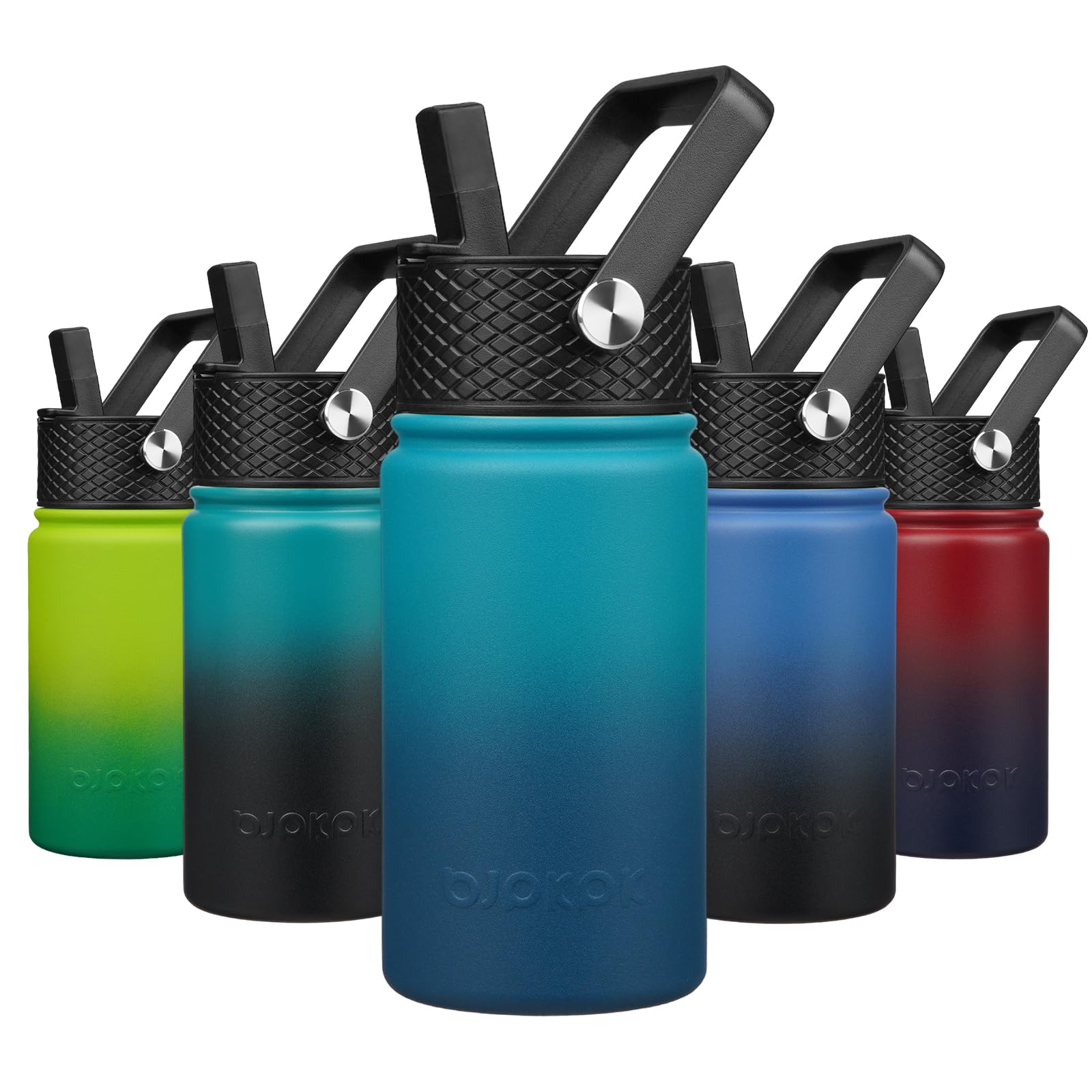 BJPKPK Insulated Water Bottle with Straw Lid, 15 oz Stainless Steel Metal Water Bottles, Reusable Leak Proof BPA Free Thermo, Flask, Cups - Lavender