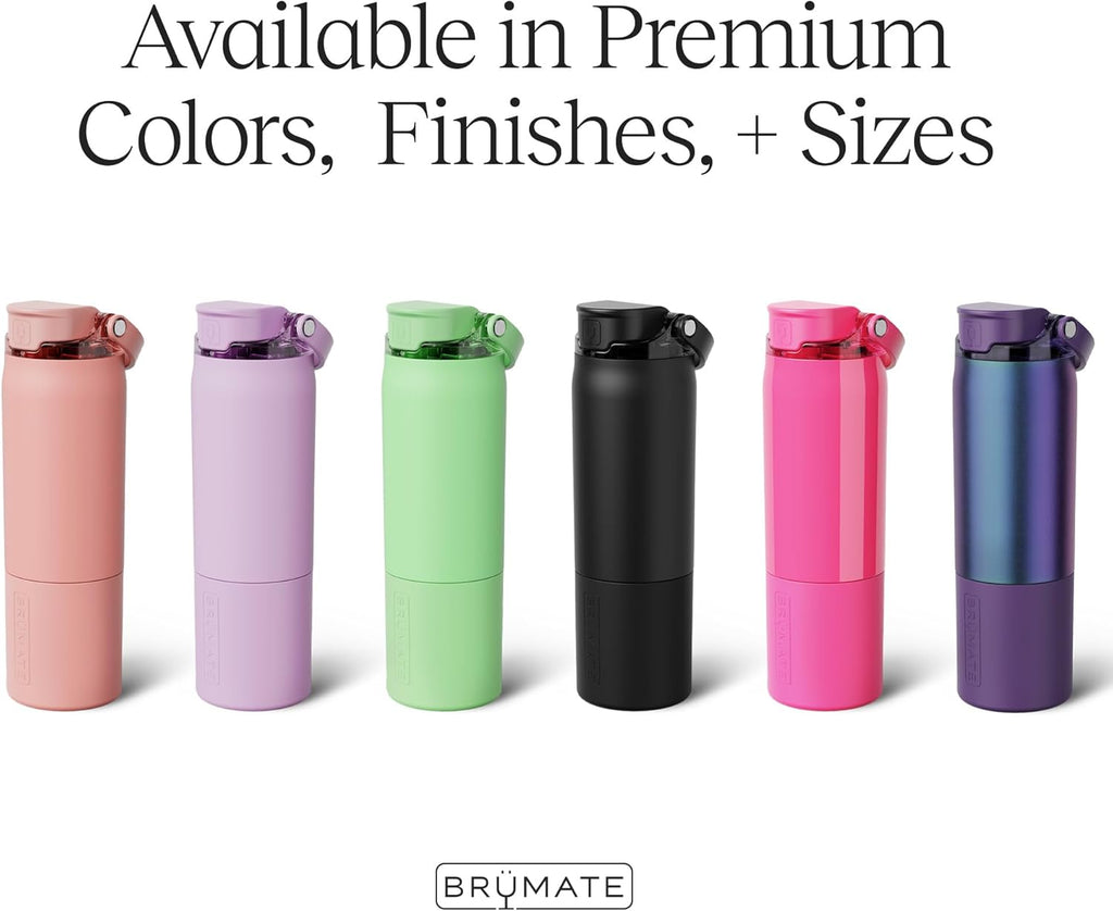 BrüMate Rise 35oz Water Bottle With Covered Silicone Straw | 100% Leakproof Insulated Water Bottle | Soft Sip Silicone Spout | Made of Stainless Steel | 35oz (Rose Taupe)