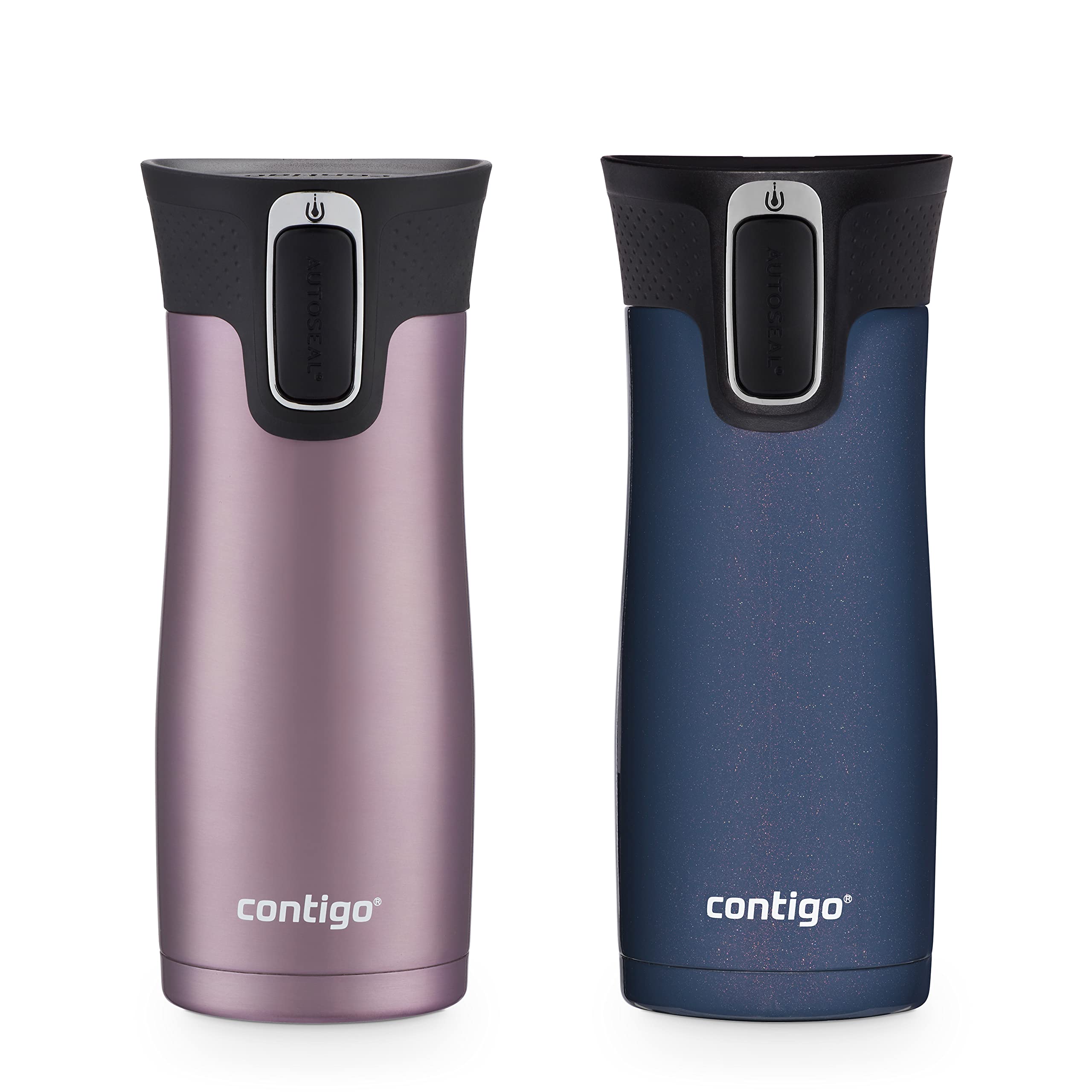 Contigo AUTOSEAL West Loop Vacuum-Insulated Stainless Steel Travel Mug with Easy-Clean Lid, 20 oz, 2-Pack