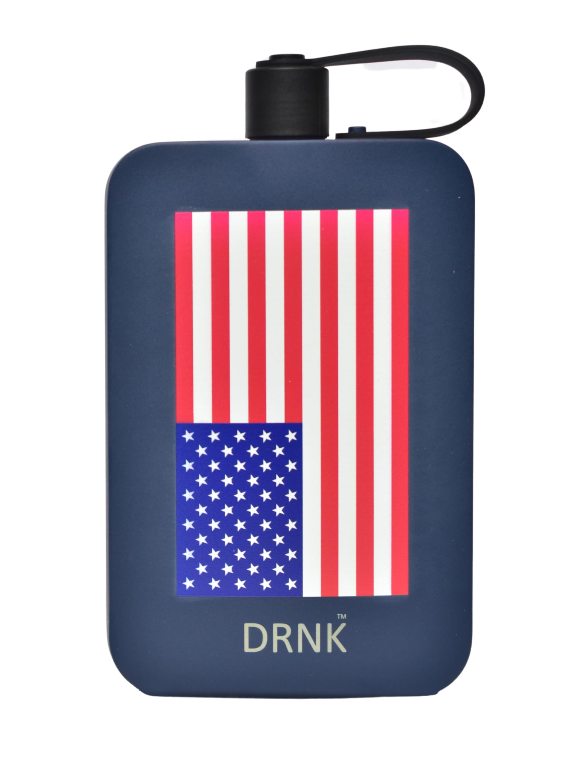 DRNK Steel | Flat Water Bottle as Seen on Shark Tank | Workplace Hydration, Travel, Hiking, and Gym | Leak Proof | Non-Toxic | BPA-Free | 17oz (500ml) [GunMetal Grey]