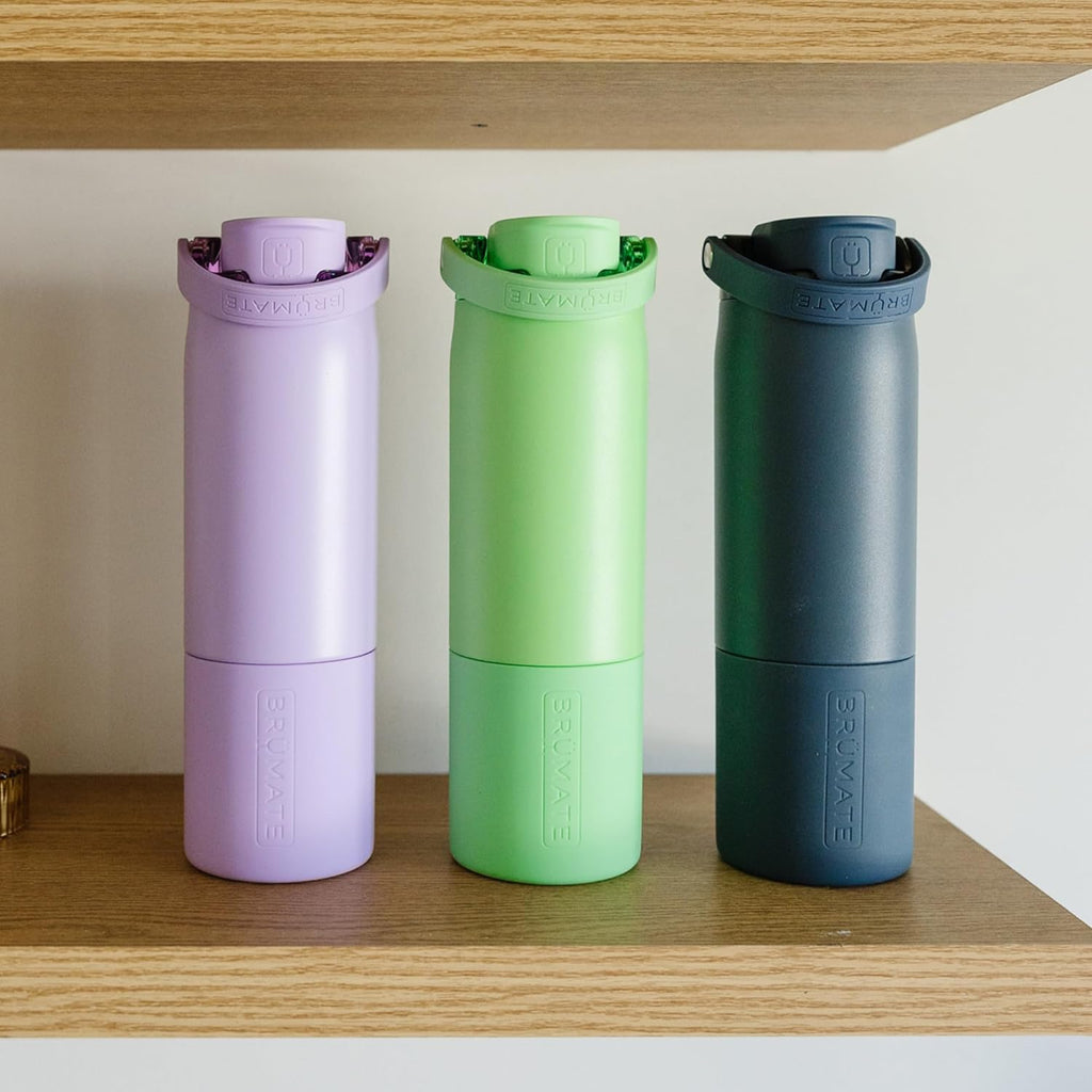 BrüMate Rise 35oz Water Bottle With Covered Silicone Straw | 100% Leakproof Insulated Water Bottle | Soft Sip Silicone Spout | Made of Stainless Steel | 35oz (Rose Taupe)