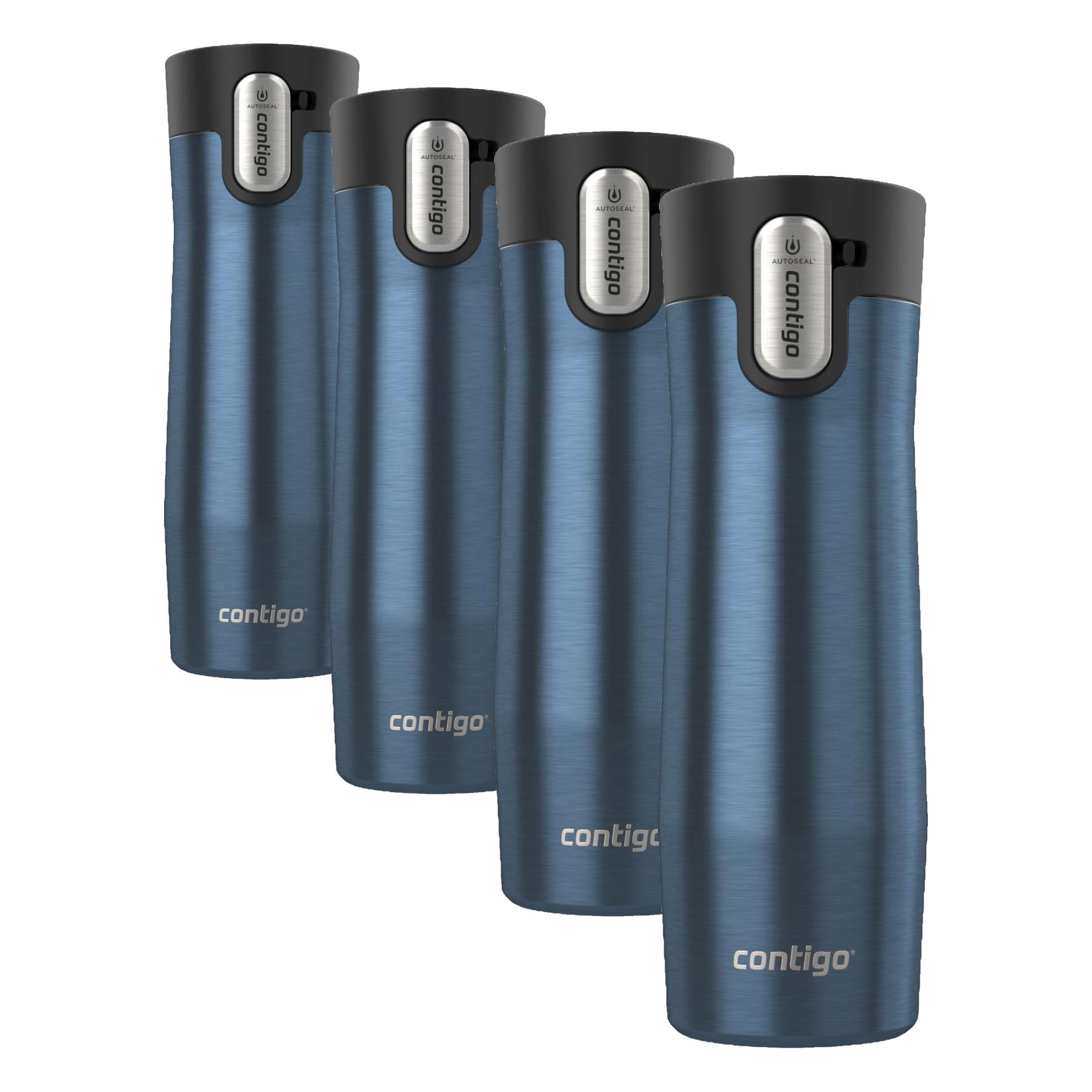 Contigo AUTOSEAL West Loop Vacuum-Insulated Stainless Steel Travel Mug with Easy-Clean Lid, 20 oz, 2-Pack