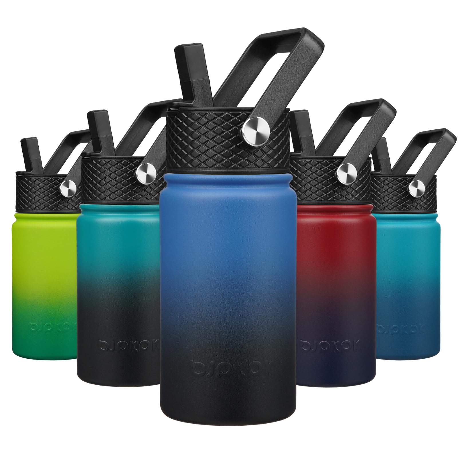 BJPKPK Insulated Water Bottle with Straw Lid, 15 oz Stainless Steel Metal Water Bottles, Reusable Leak Proof BPA Free Thermo, Flask, Cups - Lavender