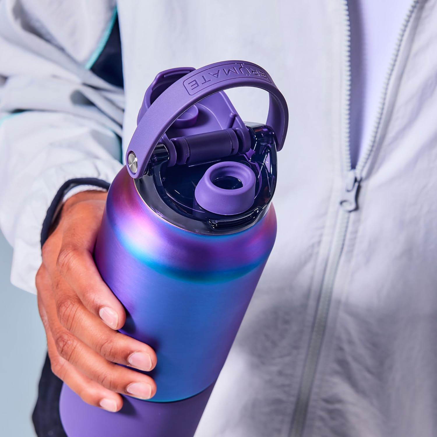 BrüMate Rise 35oz Water Bottle With Covered Silicone Straw | 100% Leakproof Insulated Water Bottle | Soft Sip Silicone Spout | Made of Stainless Steel | 35oz (Rose Taupe)