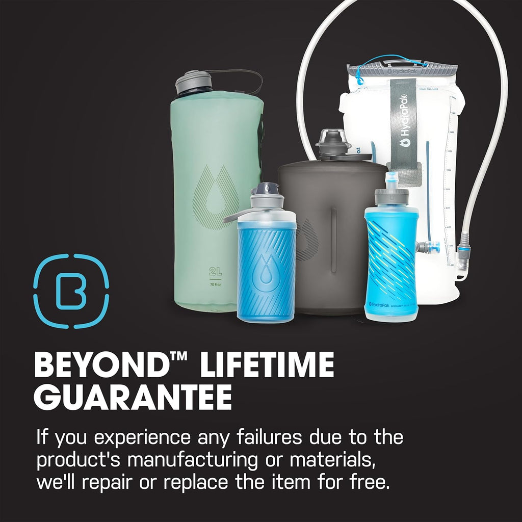 HydraPak Flux+ 1.5L Filter Kit - Collapsible Backpacking Water Bottle - BPA Free, Ultra Light, Spill-Proof Twist Cap, Clear