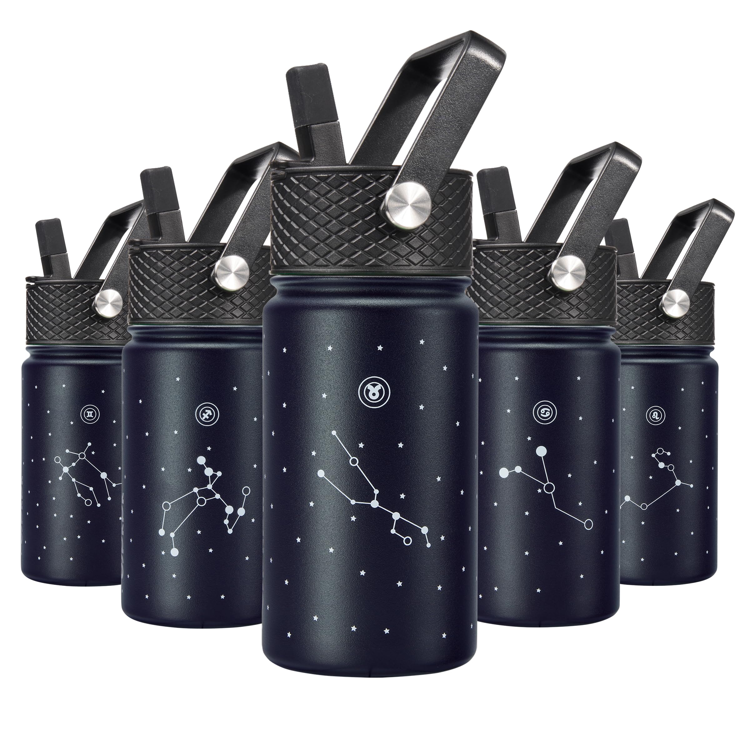 BJPKPK Insulated Water Bottle with Straw Lid, 15 oz Stainless Steel Metal Water Bottles, Reusable Leak Proof BPA Free Thermo, Flask, Cups - Lavender