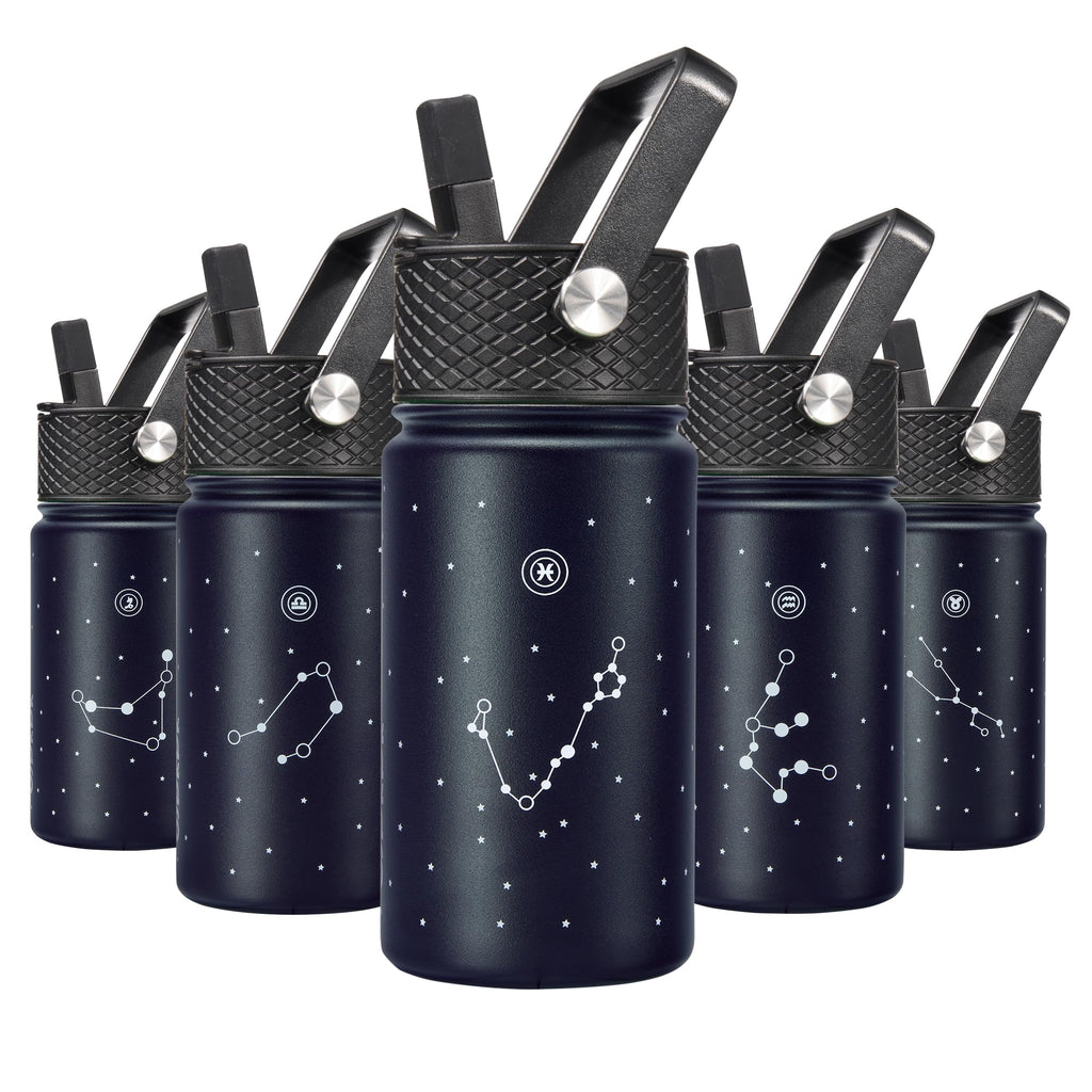 BJPKPK Insulated Water Bottle with Straw Lid, 15 oz Stainless Steel Metal Water Bottles, Reusable Leak Proof BPA Free Thermo, Flask, Cups - Lavender